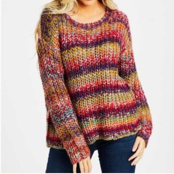 Altar'd State Sweaters - Altar’d State Brinton Sweater Striped Rain…